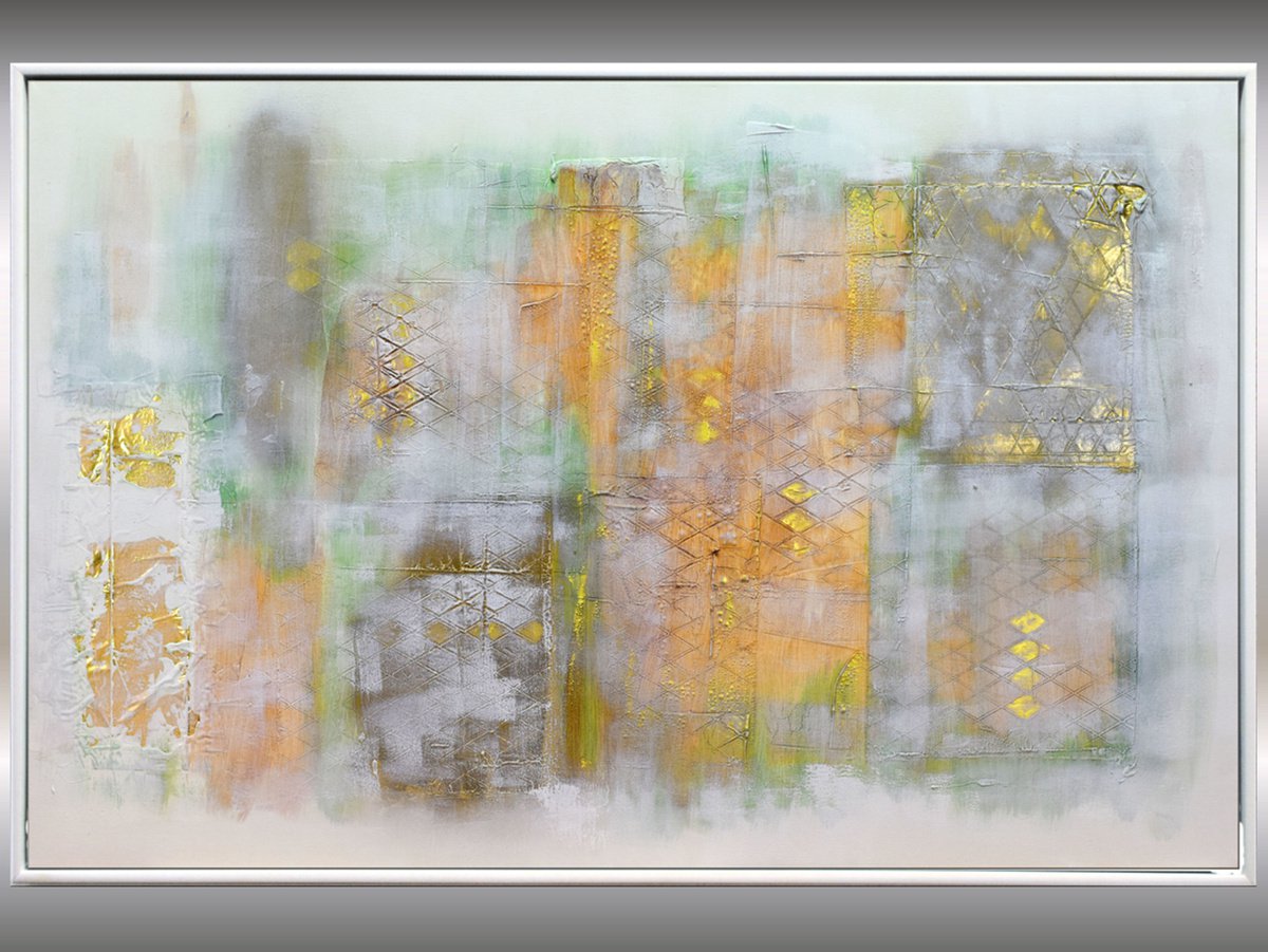 Patina Verde - Abstract Art - Acrylic Painting - Canvas Art - Framed Painting - Abstract... by Edelgard Schroer