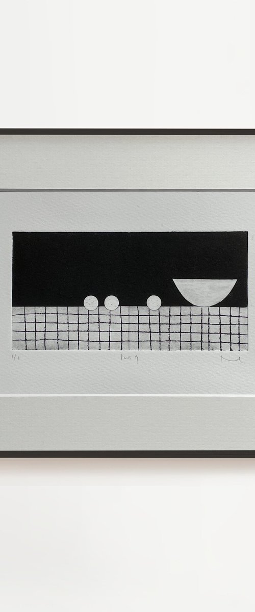 Quiet Interior No.9 drypoint print by Francesca Iannaccone