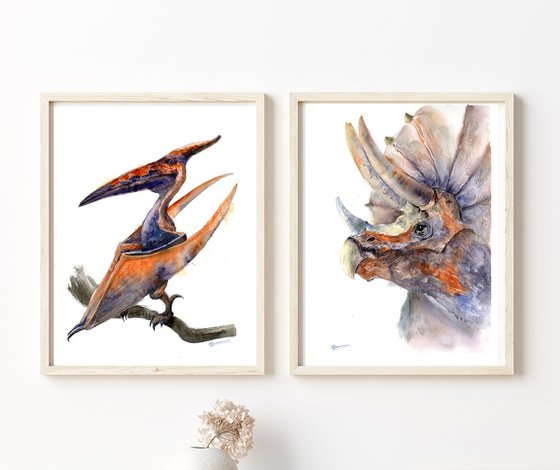 Dinosaur Diptych