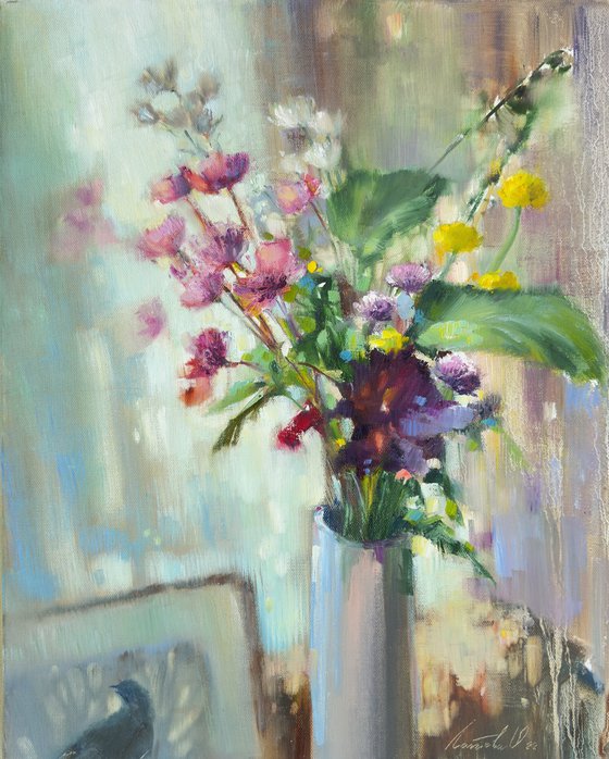Flowers and a painting