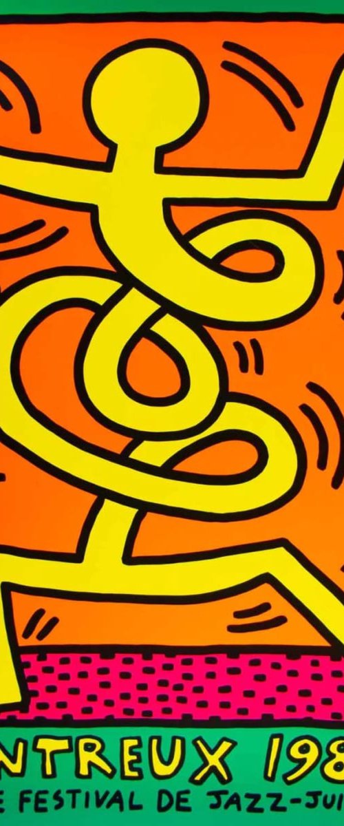 Montreux Jazz (Green) (Prestel 9) by Keith Haring