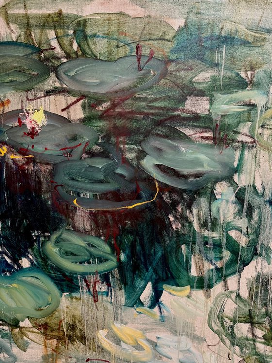 Summer pond. Reflections