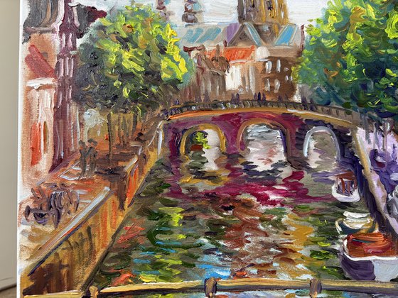 Amsterdam Canal View Saint Nicholas Basilica