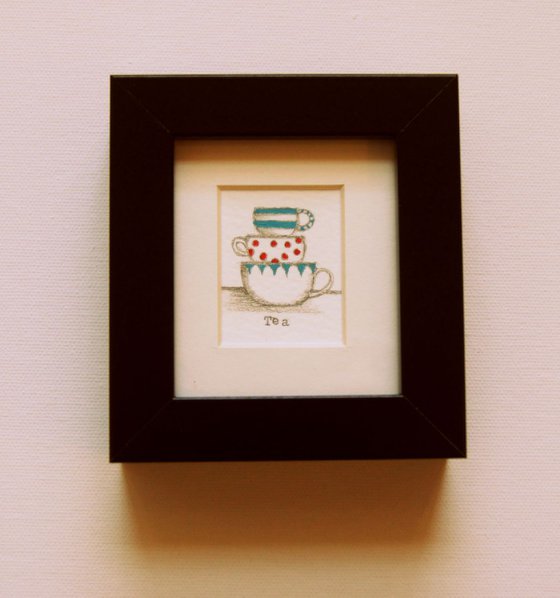 Framed Tea for Three (miniature)..