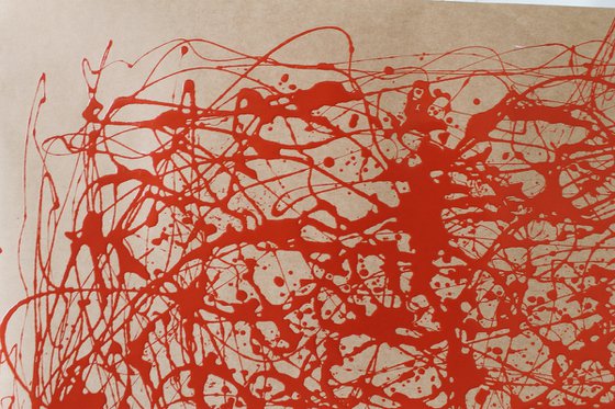 Red  Energy- Style Jackson Pollock