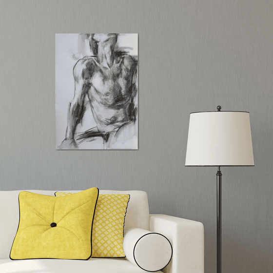 Sketch of a male torso