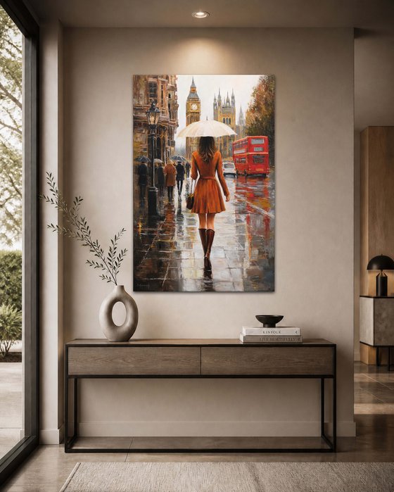 London Rain Reflections