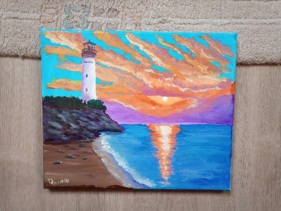 The lighthouse and sunset