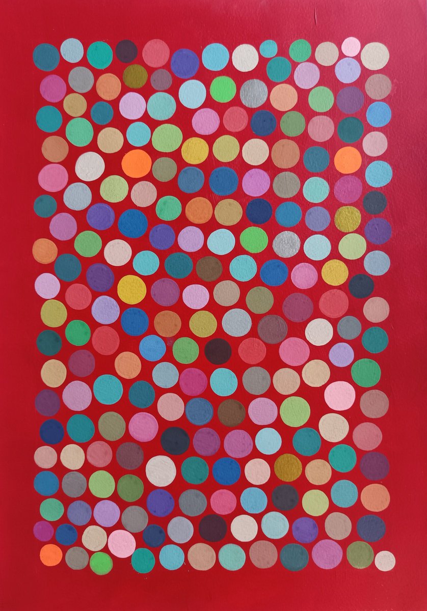 Geometric Abstract Acrylic Painting By Veronika Demenko, 11 X 17", Organic Geometry N.42, Original Artwork