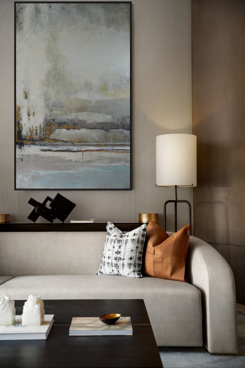 Impressionistic Landscape Acrylic Painting By Tetiana Hutsul, 37 X 61", Creating A Symphony Of Peace, Original Artwork