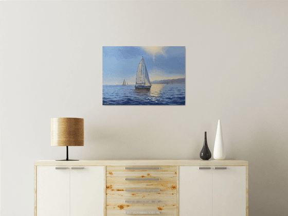 Seascape with Sailboats 55
