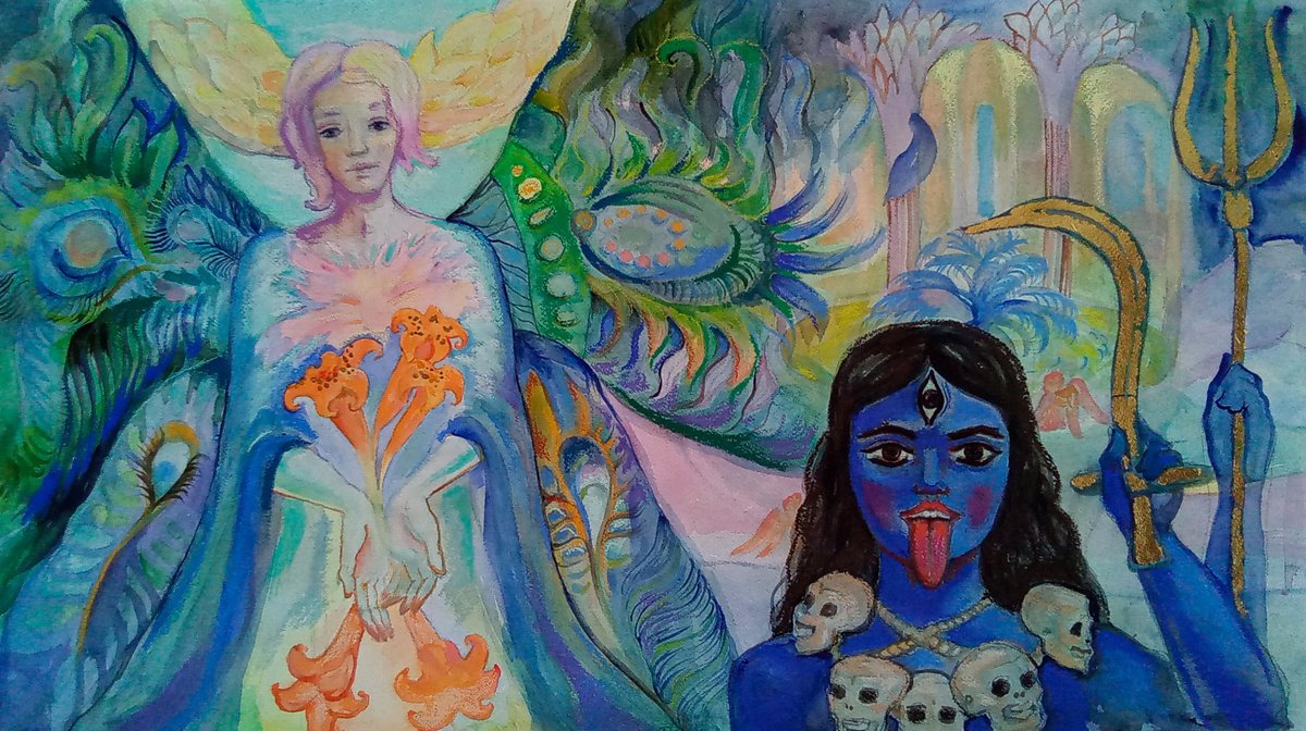 Angel and Goddess Kali by Velta Emilija Platupe