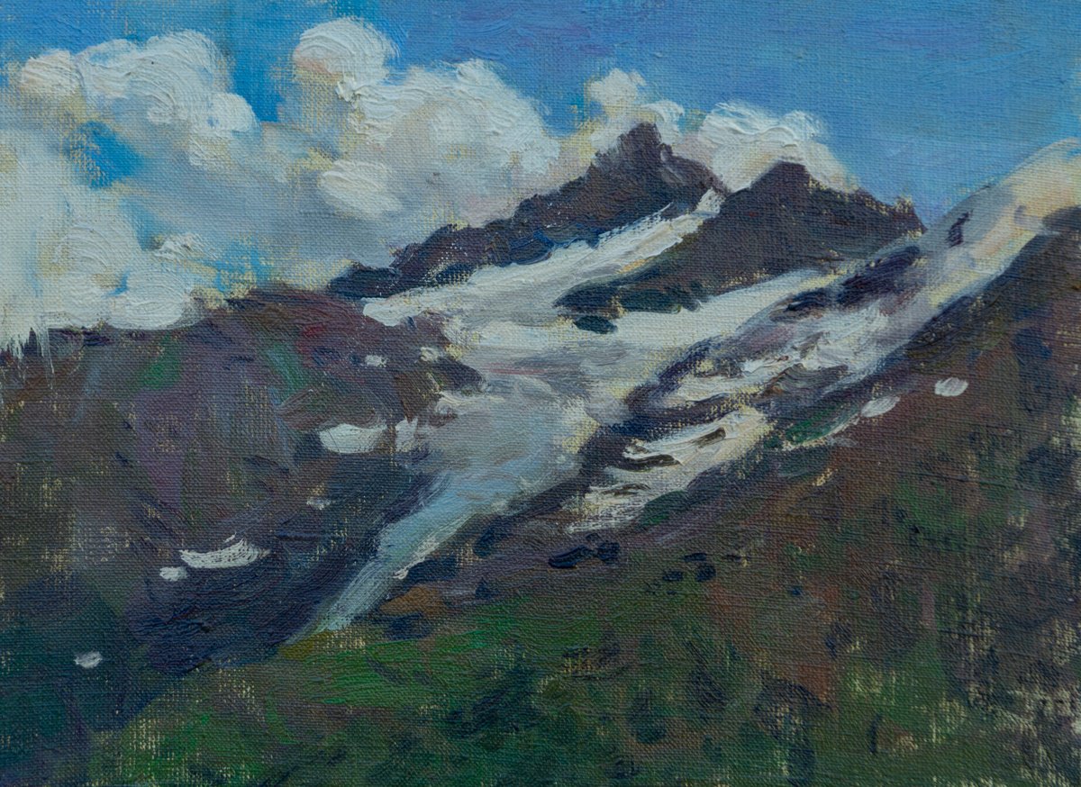 Impressionistic Landscape Oil Painting By Anastasia Borodina, 14 X 10, Kogutai - Original Mountain Landscape, Original Artwork