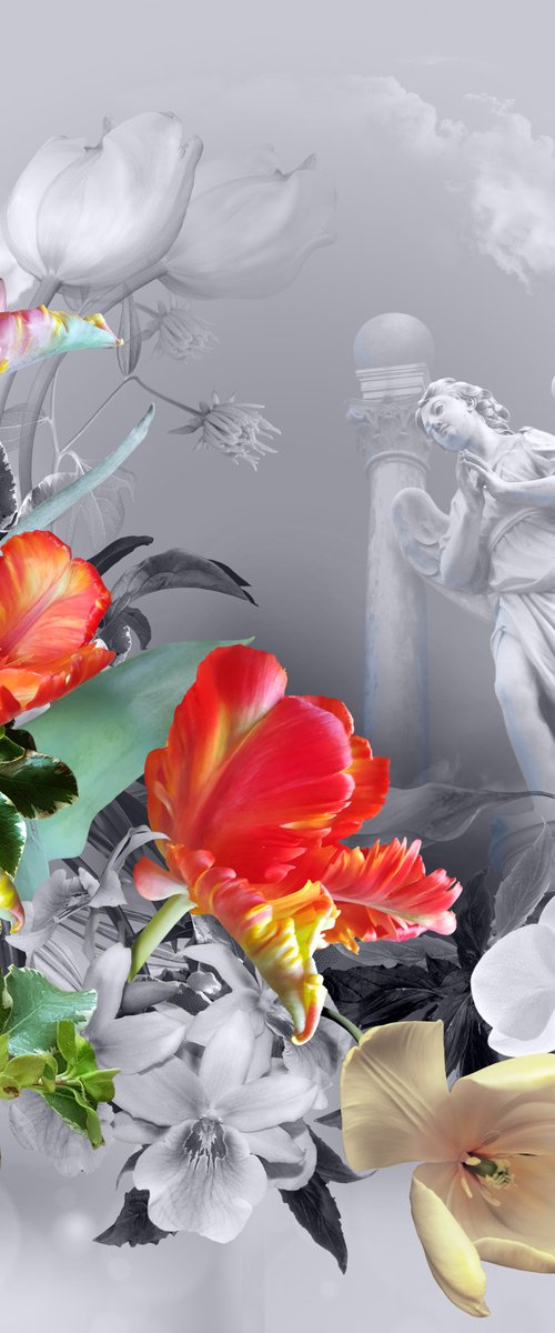 Gardens of Versailles III - photo collage, digital print by Elena Smurova