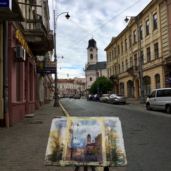 Old city Chernivtsi in Ukraine