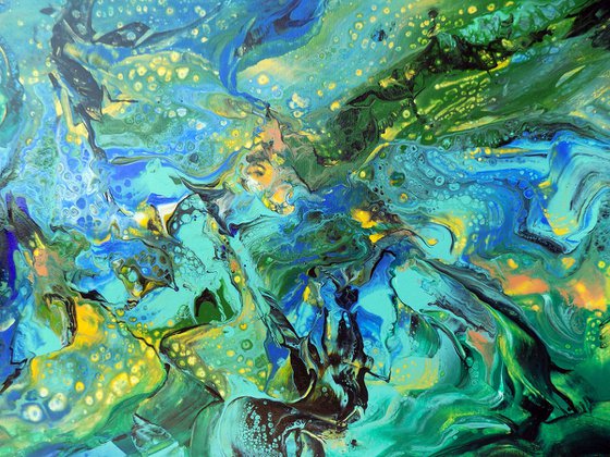 Summer night - large modern abstract painting art