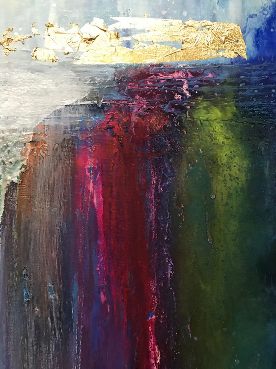 By The Rainbow Waterfalls Abstract Painting Artfinder