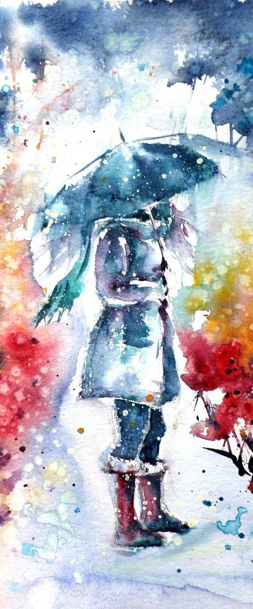 Girl with umbrella by Kovács Anna Brigitta