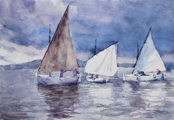 Sailboats before sailing