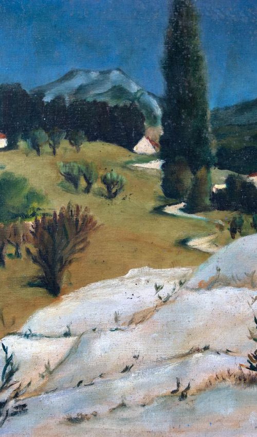 le mas aux Baux de Provence (FR)- My Early stage in painting 46x33 8P by GOUYETTE jean-michel