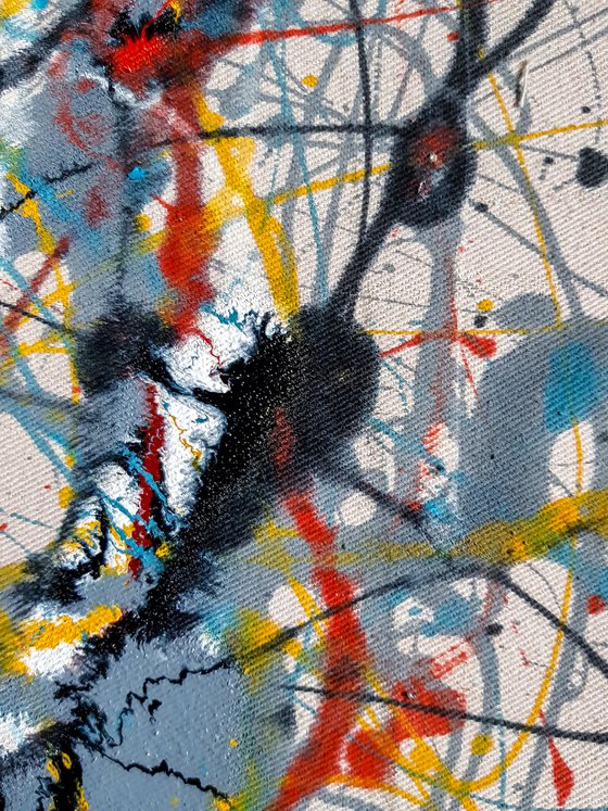 - Upheaval - Style of JACKSON POLLOCK. Abstract Expressionism Painting.