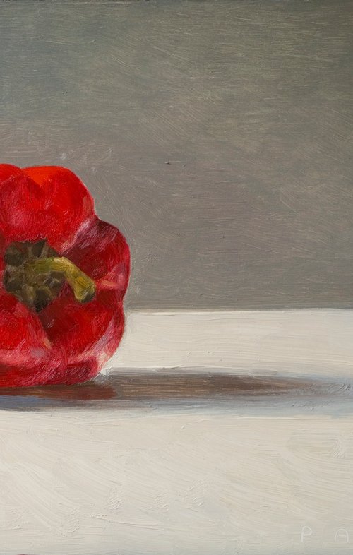 red pepper on white by Olivier Payeur