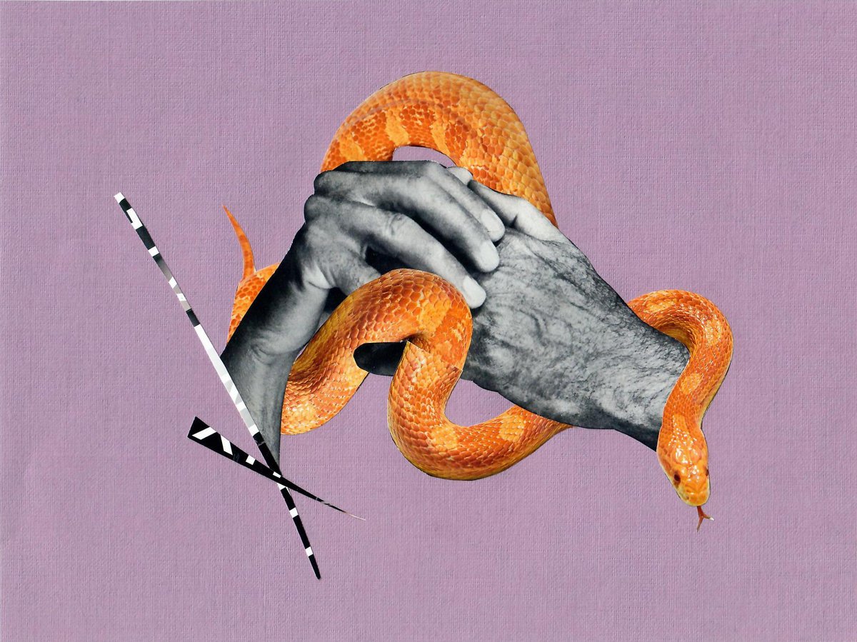 Hand snake collage by Olga Sennikova