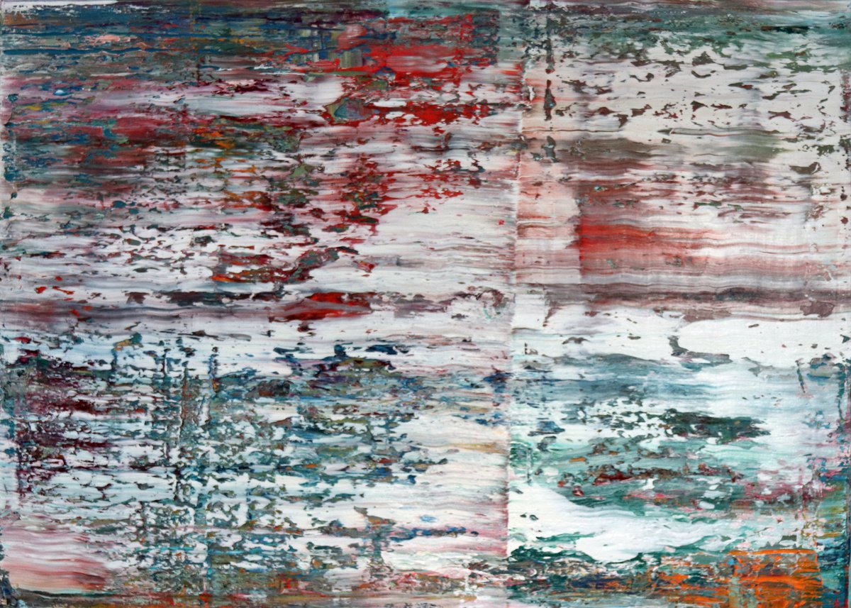 Abstract Oil Painting By Koen Lybaert, 55 X 39", Fagradalsfjall [Abstract N°2860], Original Artwork