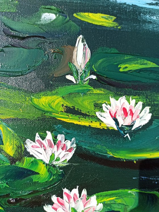 Waterlilies. Pleinair painting