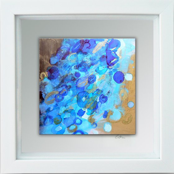 Framed original abstract - Forever blue (ready to hang)