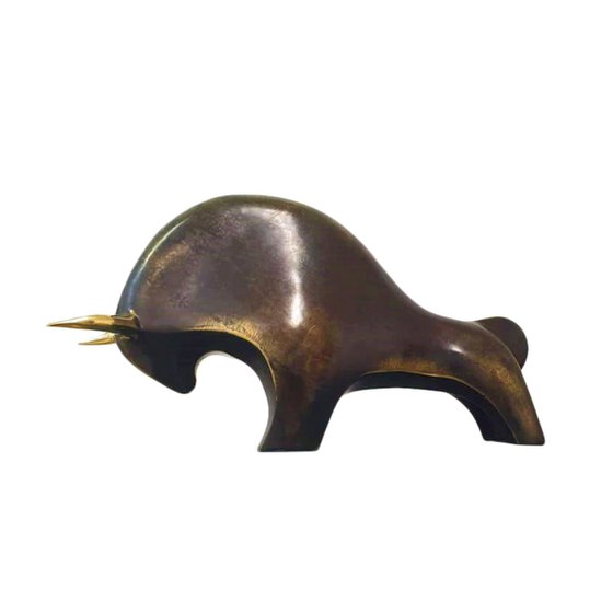 "Bull III" Contemporary Bronze Sculpture