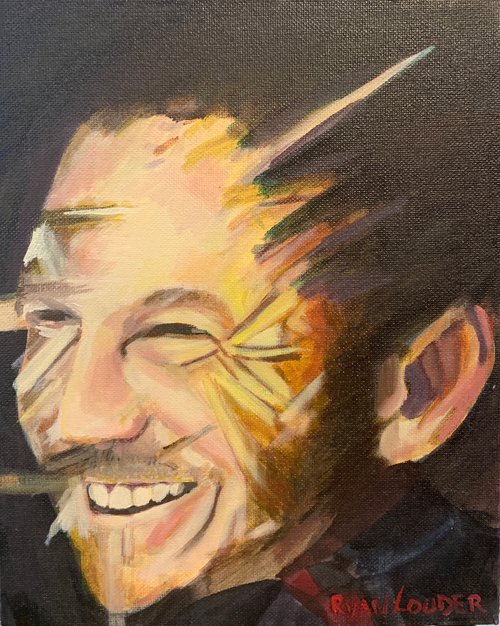 The Laugh - Study Of A Mans Face 8x10 by Ryan  Louder