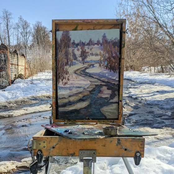 Spring Streams - sunny landscape painting