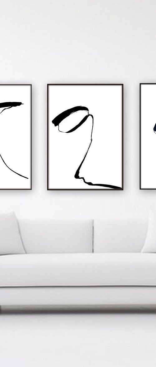 Abstract artwork. Set of 3. by Nadia Moniatis