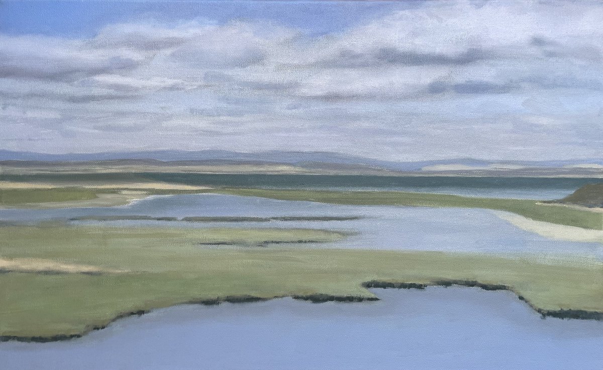 Impressionistic Landscape Oil Painting By Lizzie Butler, 23 X 14", West Wittering, Original Artwork