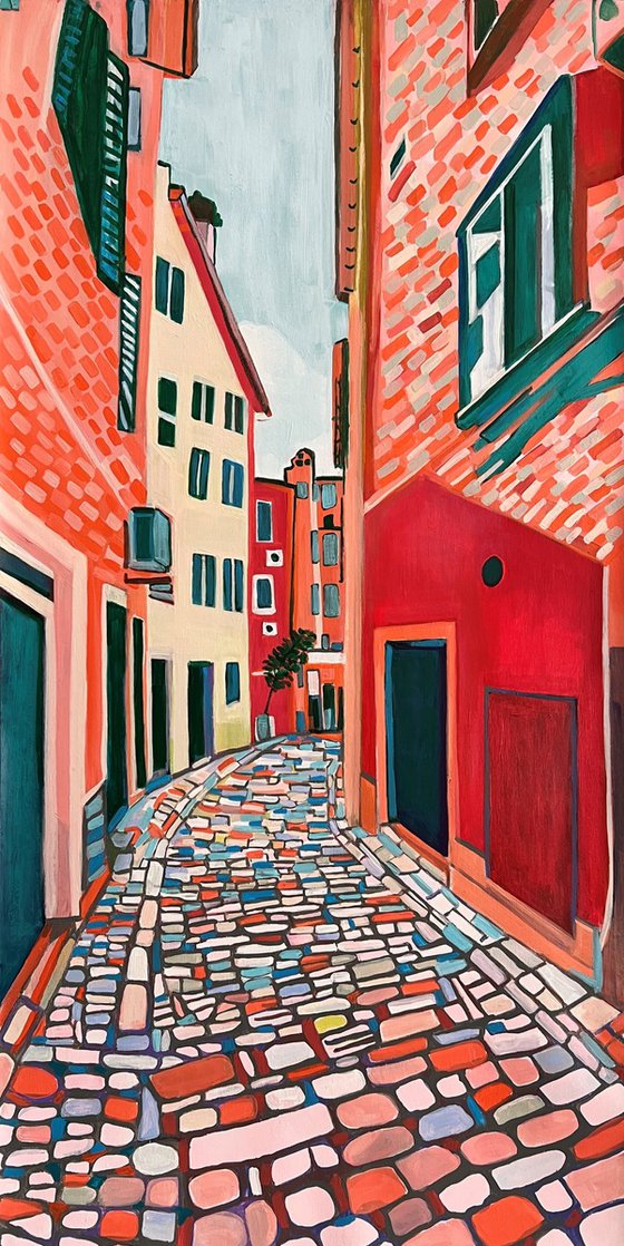 Mediterranean street / 120,5 x 61 x 0,1 cm