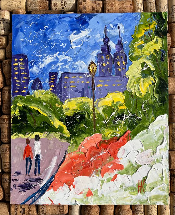 New York - original oil impasto painting