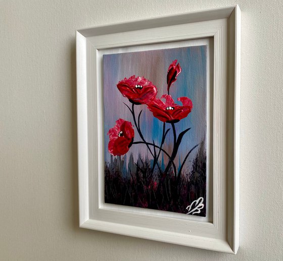 Textured Red Poppies