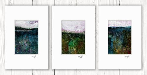 Mystical Land Collection 15 - 3 Textural Landscape Paintings by Kathy Morton Stanion by Kathy Morton Stanion