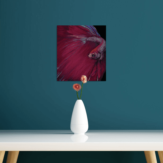 "Red Cock". Original Pastel Portrait
