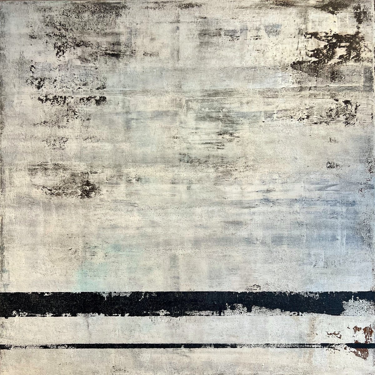 Abstract Painting By Sergio Aranda, 20 X 20", Below The Surface, Original Artwork