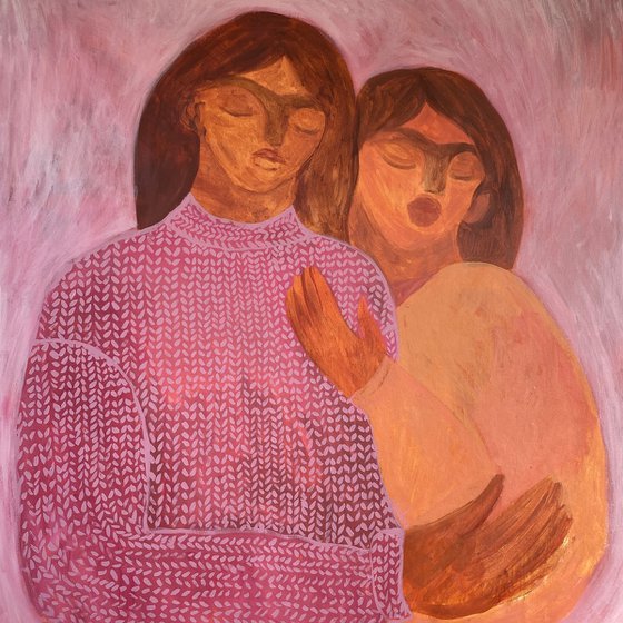 Knitted pink sweater