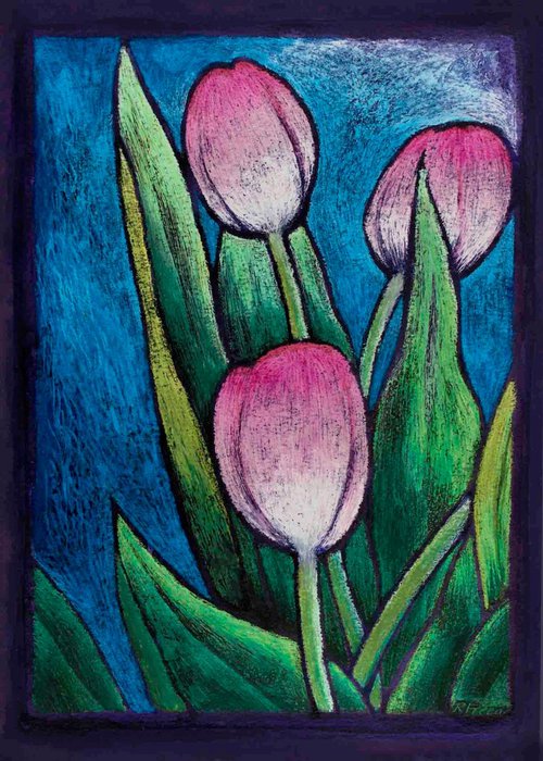 Pink Tulips II by Rebecca Freear