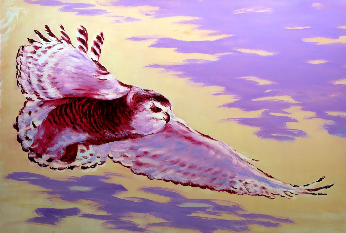 Impressionistic Animal Oil Painting By Igor Konovalov, 73 X 43, Flight, Original Artwork