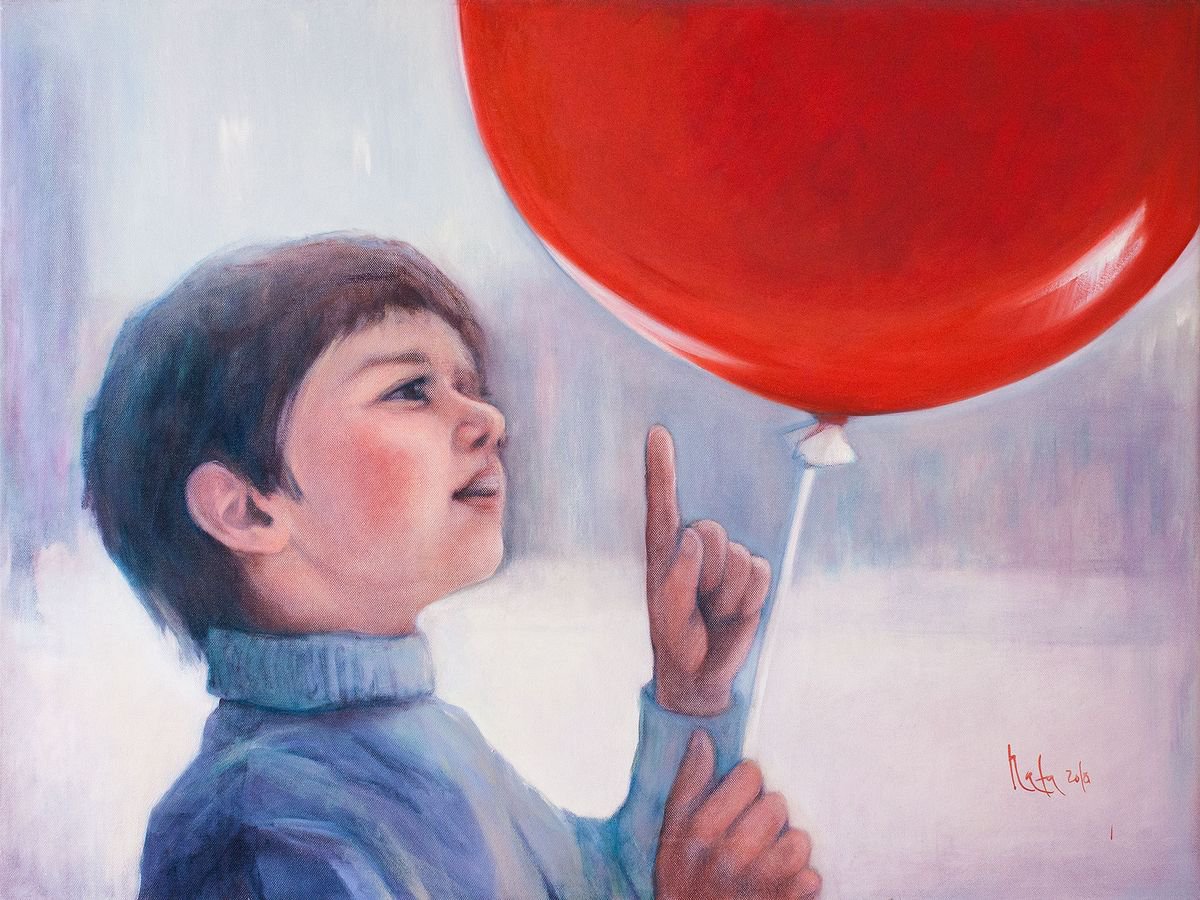 Red Ballon /FREE SHIPPING by Nata Zaikina