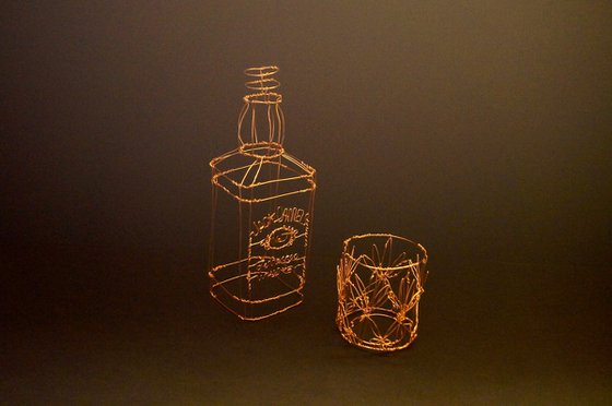Jack Daniels Wire Sculpture
