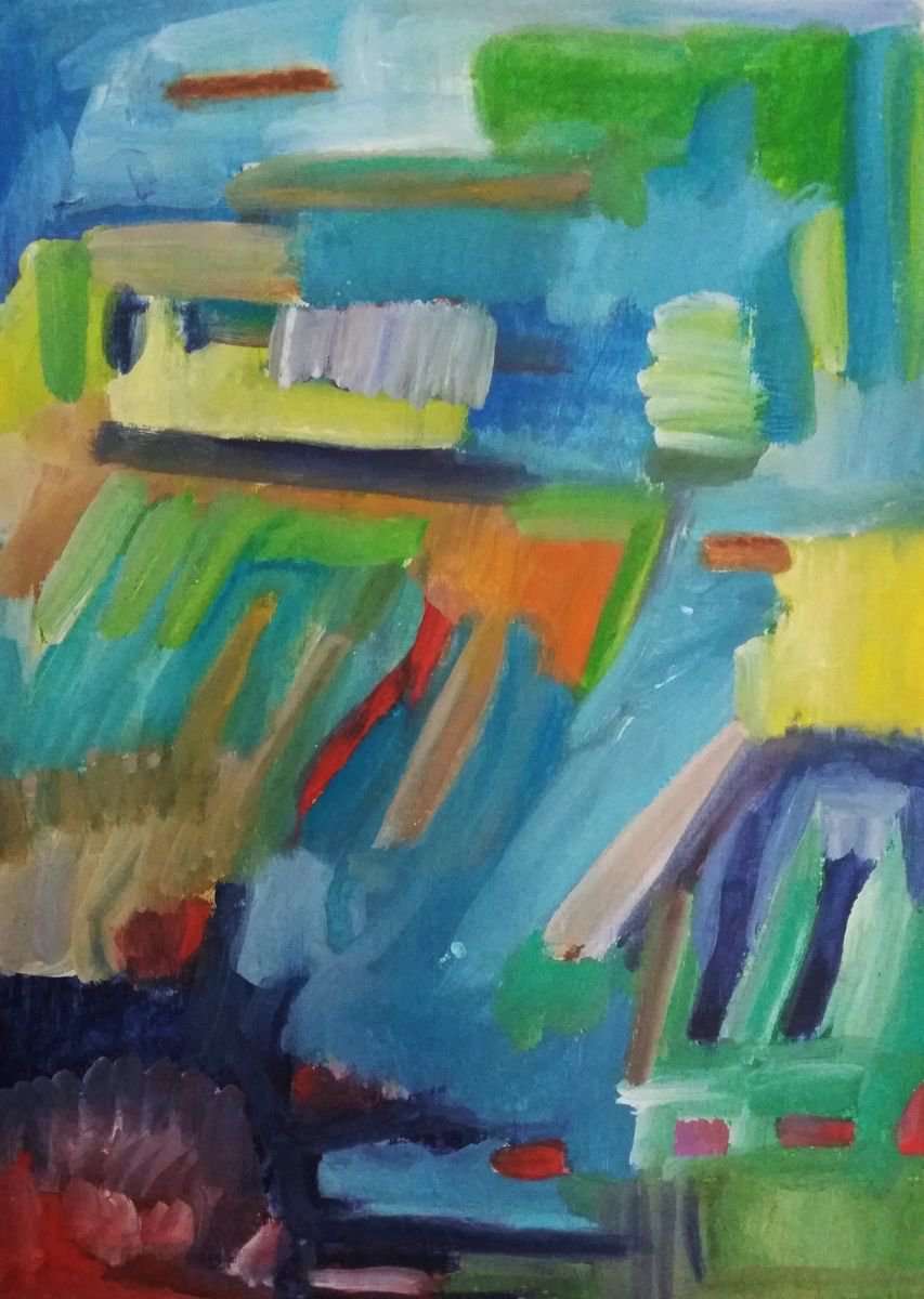 #5/42 | Abstract Landscape | (8.27 x 11.69 inches) by Celine Baliguian