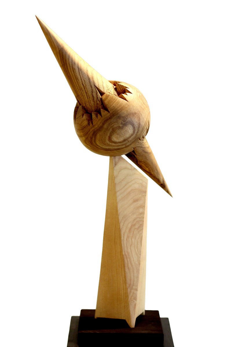 Urban And Pop Landscape Wood Sculpture By Nikolay Martinov, 13 X 28", "New Life", Original Artwork