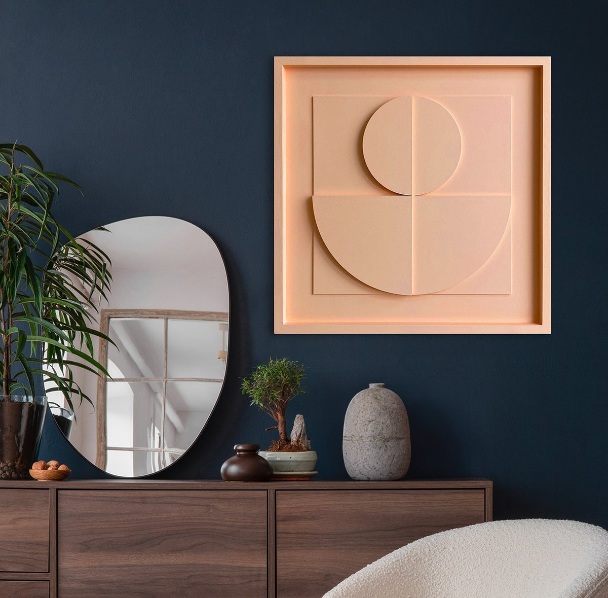 Geometric Abstract Relief By Liam Roberts, 20 X 20", Balantra, Original Artwork