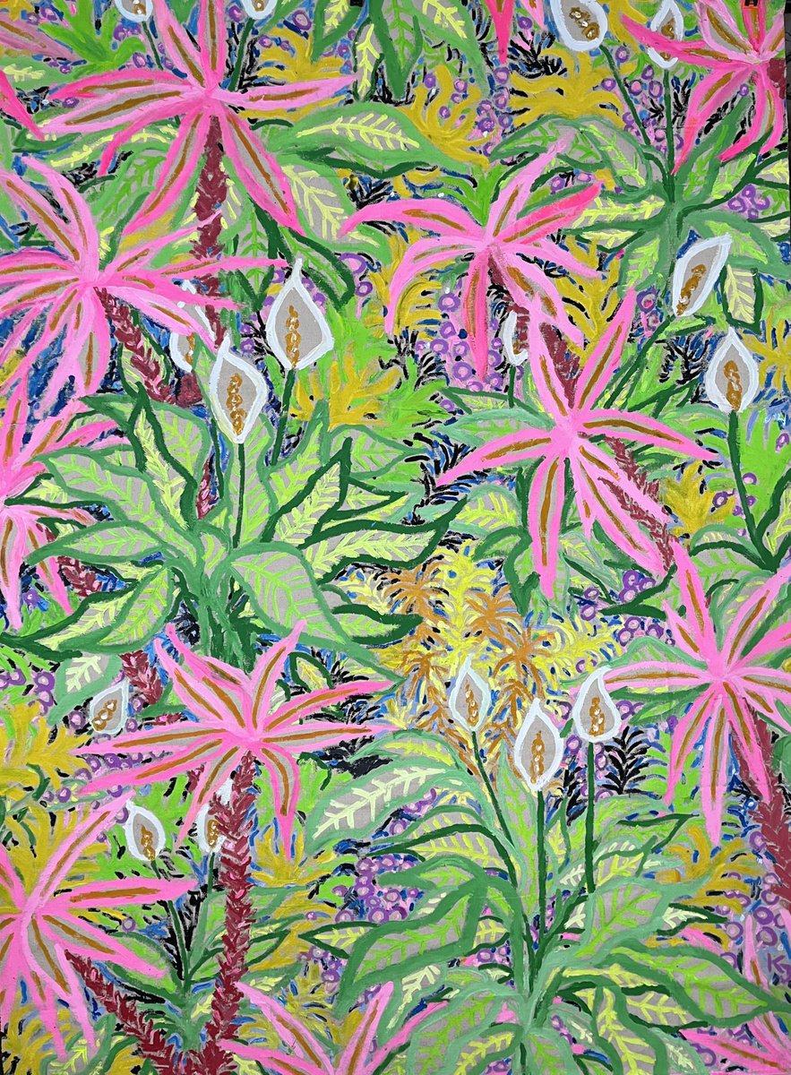 Peace Lily + Palms by Katie Jurkiewicz